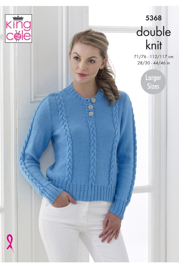 King Cole 5368 Sweater and Cardigan in Cottonsoft DK Leaflet