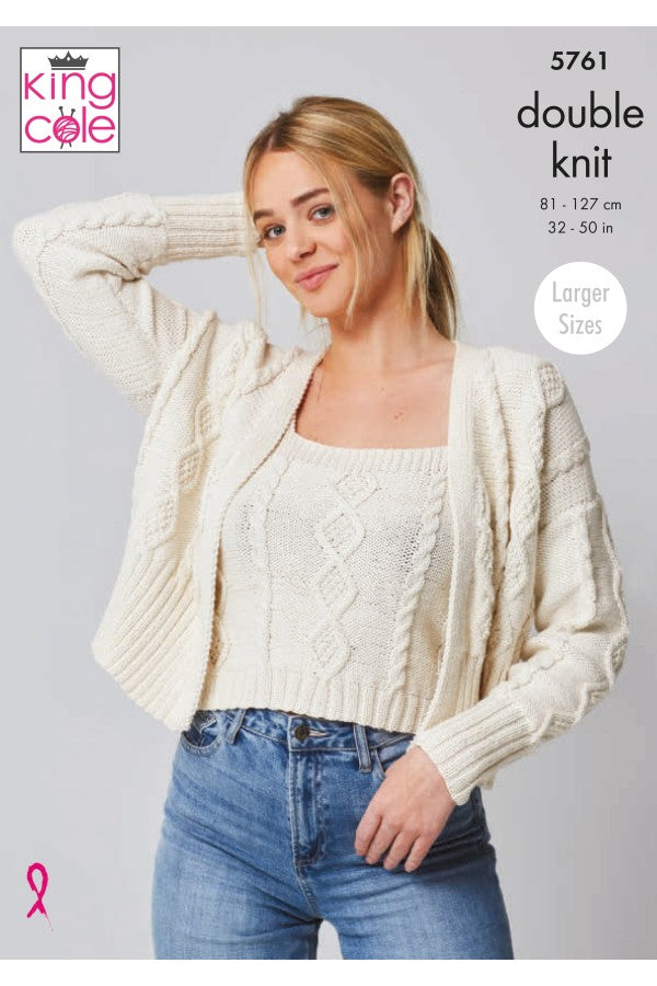 King Cole 5761 Top and Cardigan in Cottonsoft DK Leaflet