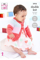 King Cole 5918 Sweater, Hat and Cardigan in Cottonsoft DK Leaflet