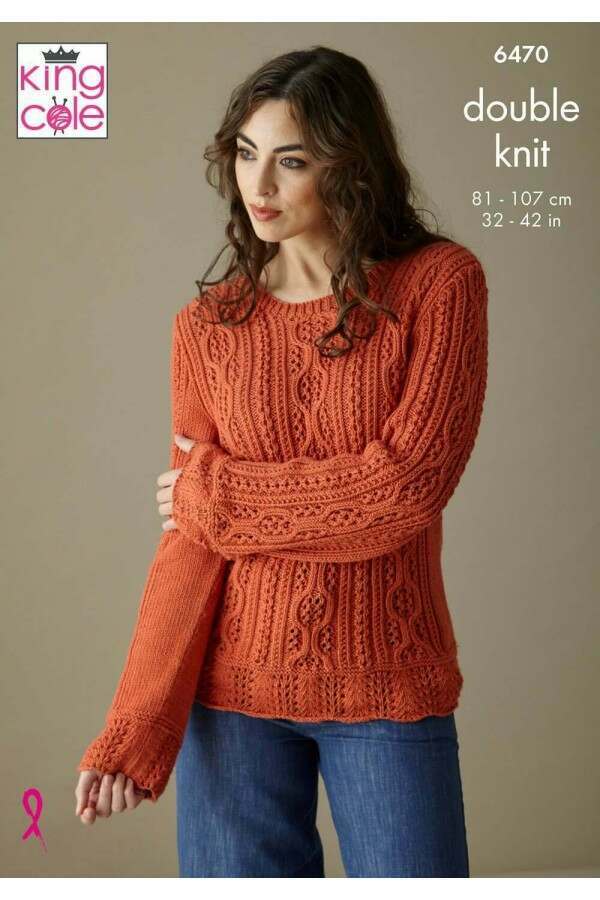King Cole 6470 Sweater and Cardigan in Cottonsoft DK Leaflet