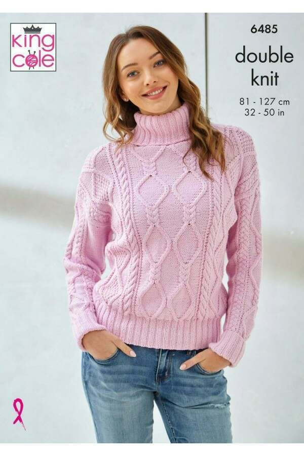 King Cole 6485 Sweater and Slipover in Cottonsoft DK Leaflet