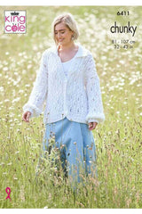 King Cole 6411 Sweater and Cardigan in Dalesway Chunky Leaflet