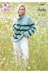 King Cole 6408 Sweater and Tank Top in Dalesway Chunky Leaflet