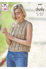 King Cole 6409 Sweater and Tank Top in Dalesway Chunky Leaflet