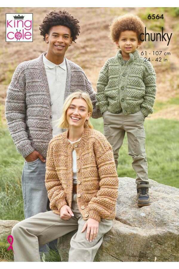 King Cole 6564 Cardigans in Dalesway Moors Chunky Leaflet
