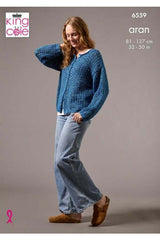 King Cole 6559 Cardigan and Sweater in Firefly Aran Leaflet