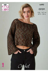 King Cole 6490 Crochet Top and Vest in Firefly Aran Leaflet