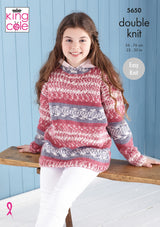 King Cole 5650 Sweater and Hoodie in Fjord DK Leaflet