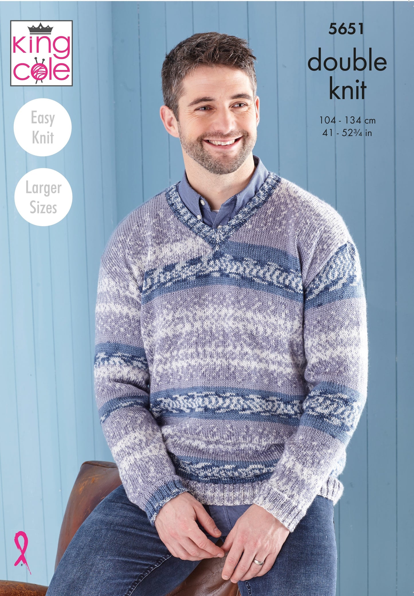 King Cole 5651 Men Sweater and Tank Top in Fjord DK Leaflet