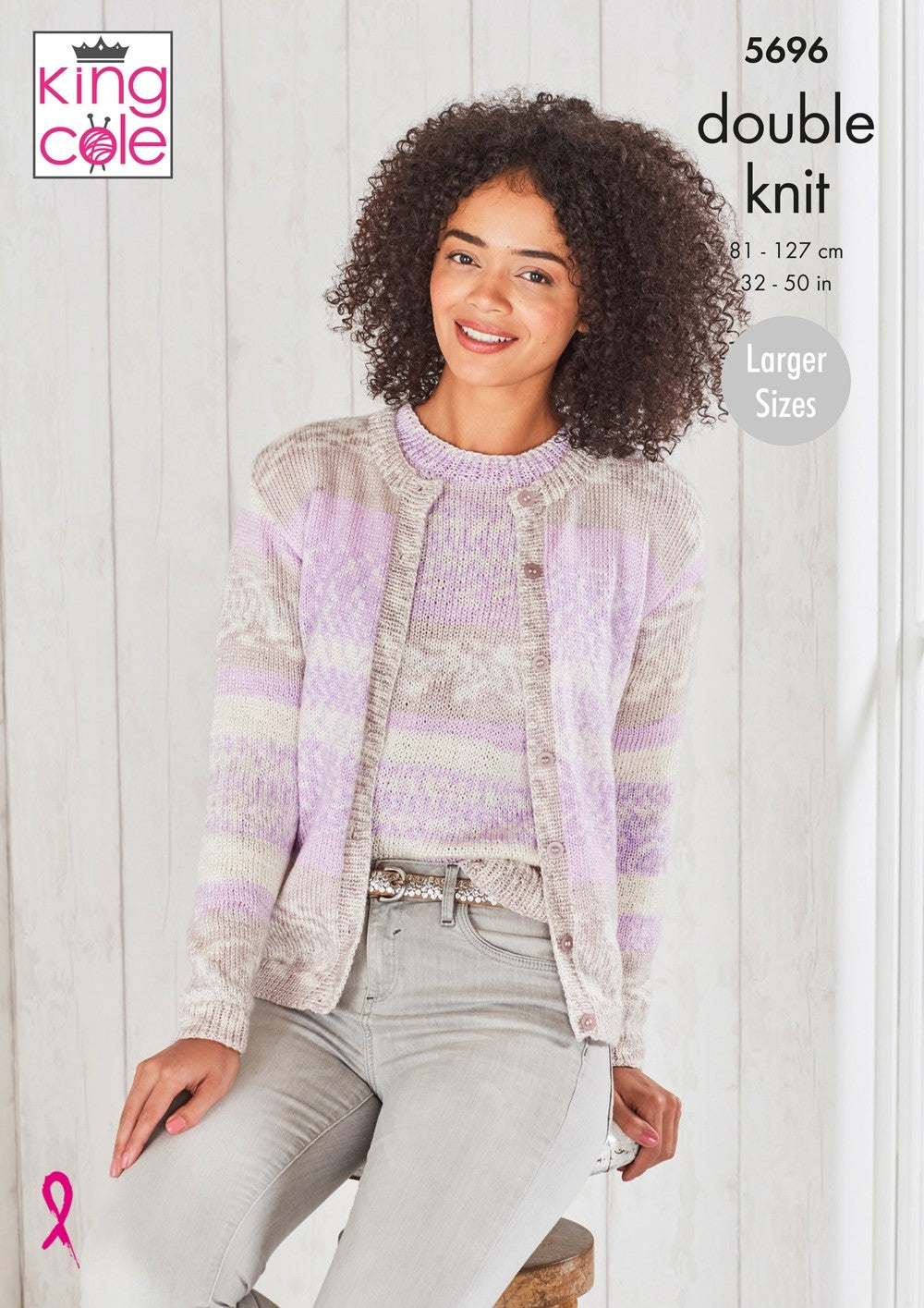 King Cole 5696 Round Neck Cardigan and Sweater in Fjord DK Leaflet