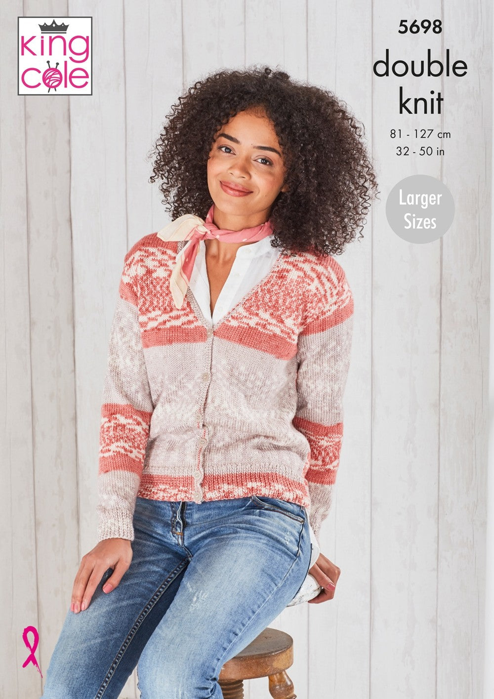 King Cole 5698 V Neck Cardigan and Waistcoat in Fjord DK Leaflet