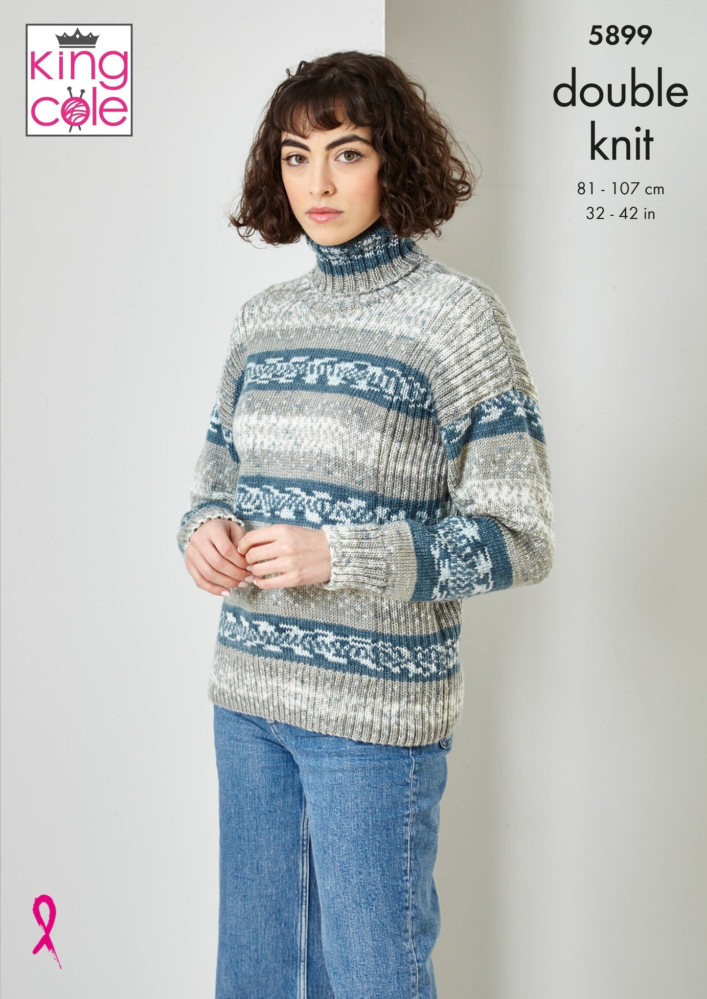 King Cole 5899 Cardigan, Sweater, Scarf and Hat in Fjord DK Leaflet