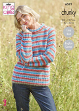 King Cole 6591 Cardigan and Sweater in Flair Solo Chunky Leaflet