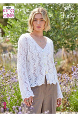 King Cole 6594 Cardigan and Tank Top in Flair Solo Chunky Leaflet