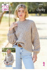 King Cole 6595 Tank Top, Sweater and Cowls in Flair Solo Chunky Leaflet