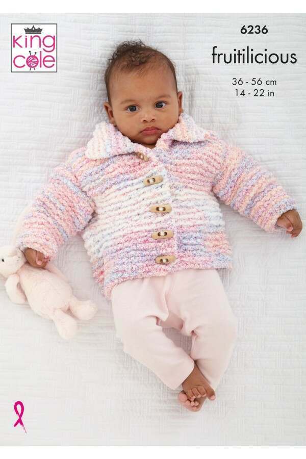 King Cole 6236 Jacket, Cardigan and Waistcoat in Fruitilicious Leaflet