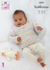 King Cole 6237 Sweater, Slipover and Cardigan in Fruitilicious Leaflet