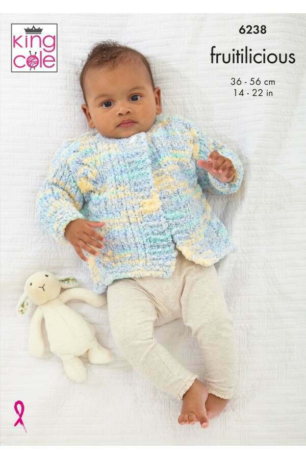 King Cole 6238 Jacket, Cardigan and Waistcoat in Fruitilicious Leaflet