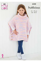 King Cole 6240 Poncho and Sweater in Fruitilicious Leaflet