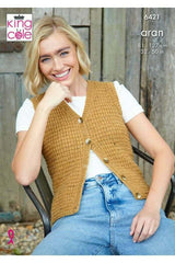 King Cole 6421 Waistcoats in Homespun Aran Leaflet