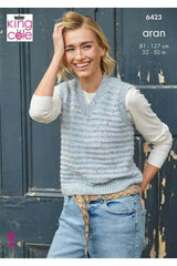 King Cole 6423 Tank Tops in Homespun Aran Leaflet