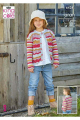 King Cole 6424 Cardigans in Homespun Aran Leaflet