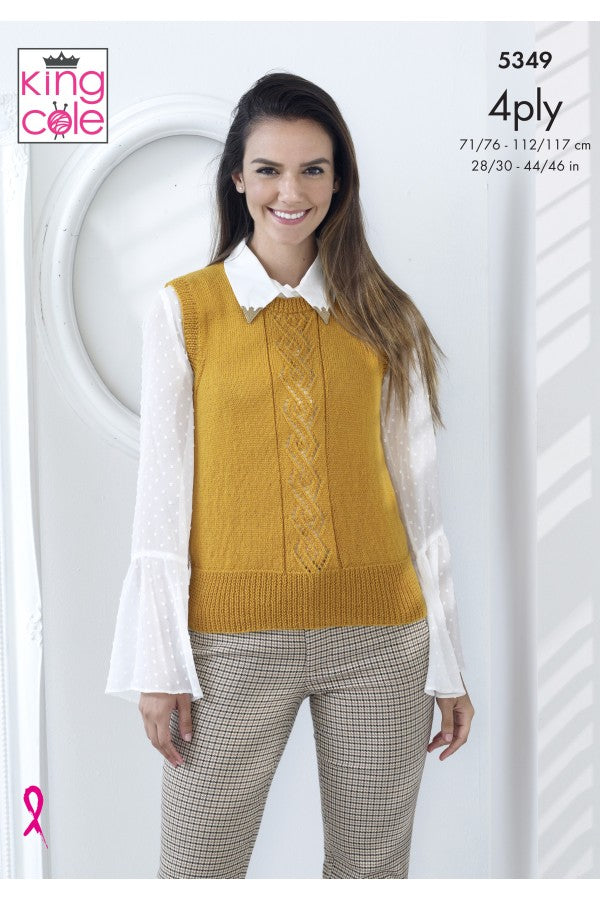 King Cole 5349 Top and Sweater in Merino Blend 4 Ply Leaflet