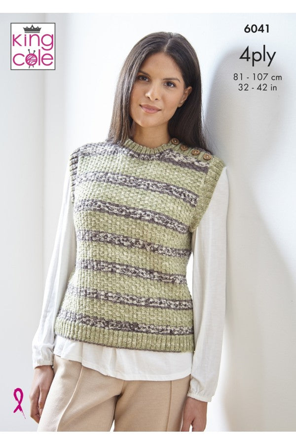 King Cole 6041 Pullover and Top in Norse 4 Ply Leaflet