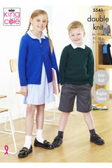 King Cole 5541 V and Round Neck Cardigans and Sweaters in Pricewise DK Leaflet
