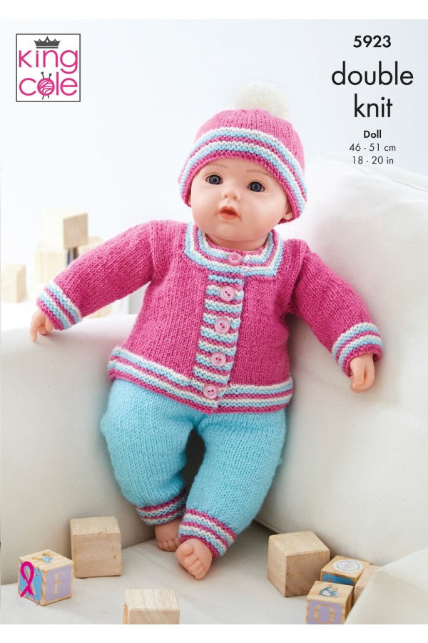 King Cole 5923 Dolls Clothes in Pricewise DK Leaflet