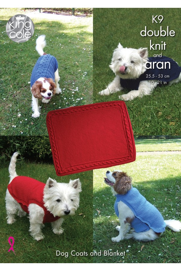 King Cole K9 Dog Coats and Blanket in King Cole DK and Aran Leaflet