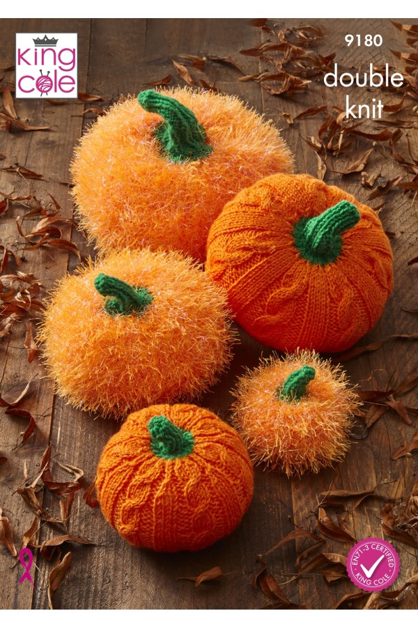 King Cole 9180 Halloween Pumpkin Stack in Big Value DK 50g, Pricewise DK, Tinsel Chunky Leaflet