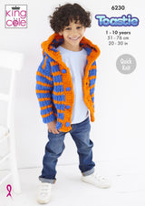 King Cole 6230 Cardigan and Hoodie in Toastie Leaflet