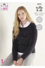 King Cole 5513 Sweater and Cardigan in Truffle and Merino DK Leaflet