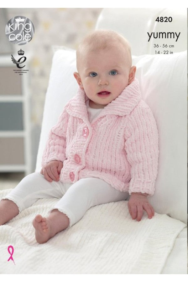 King Cole 4820 Jacket and Blanket in Yummy Leaflet