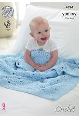 King Cole 4824 Crochet Blankets in Yummy Leaflet