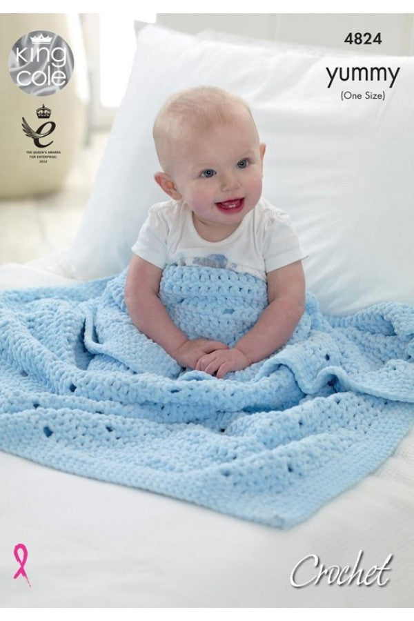 King Cole 4824 Crochet Blankets in Yummy Leaflet
