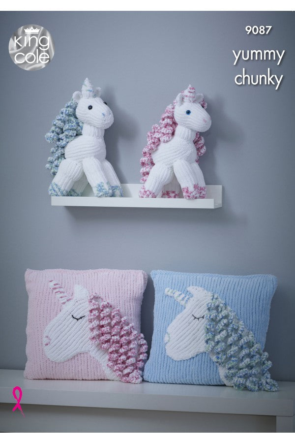 King Cole 9087 Unicorn and Cushion in Yummy Leaflet