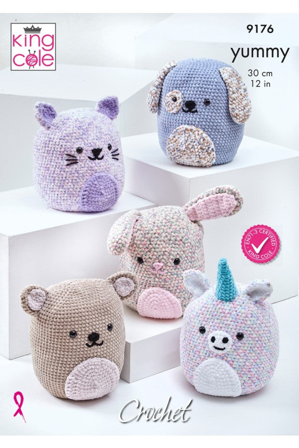 King Cole 9176 Squishy Amigurumi Toys in Big Value Chunky and Yummy Leaflet