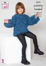 King Cole 6312 Sweater and Gilet in Yummy Tweed Leaflet