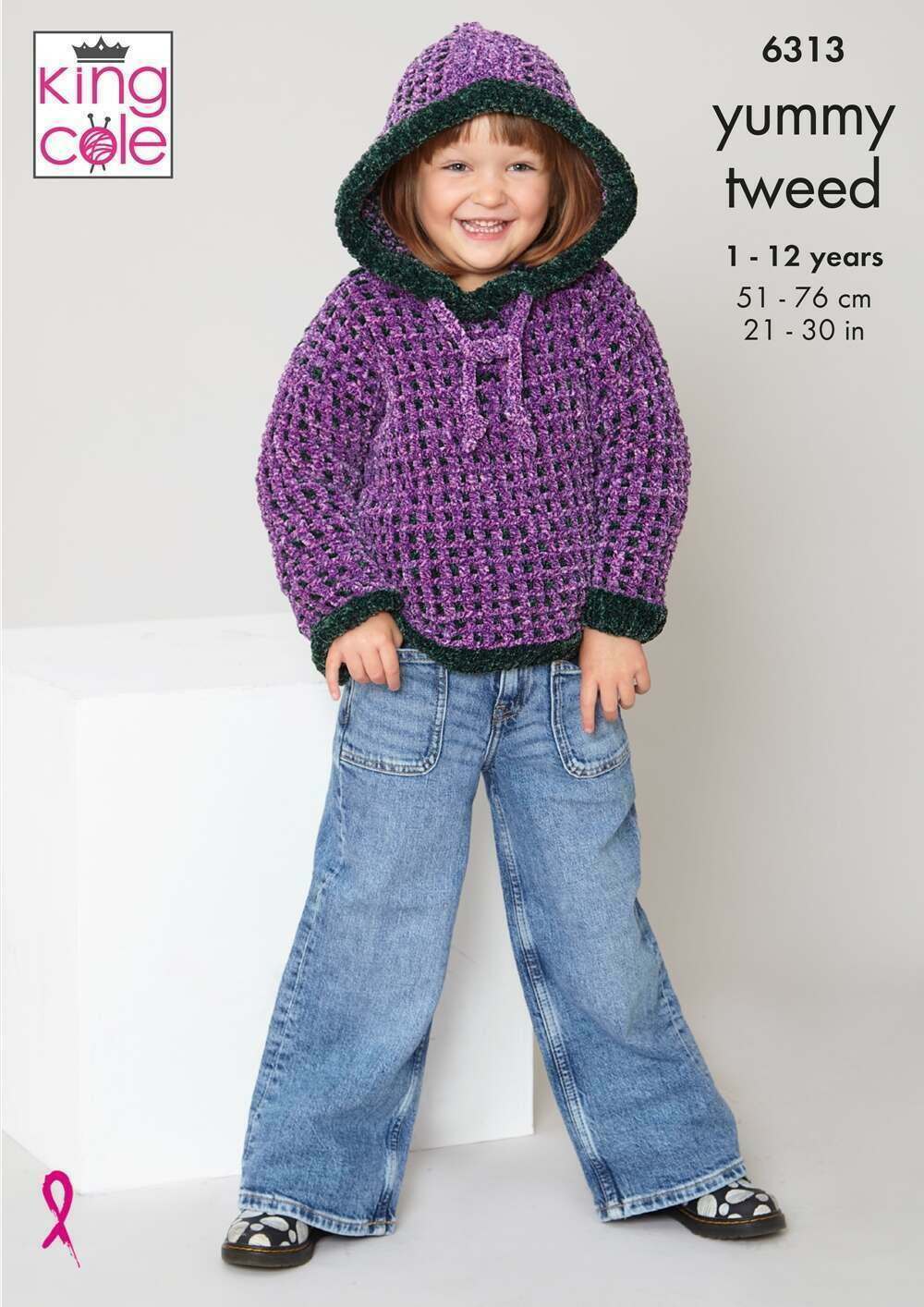 King Cole 6313 Cardigan and Hoodie in Yummy Tweed Leaflet