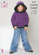 King Cole 6313 Cardigan and Hoodie in Yummy Tweed Leaflet