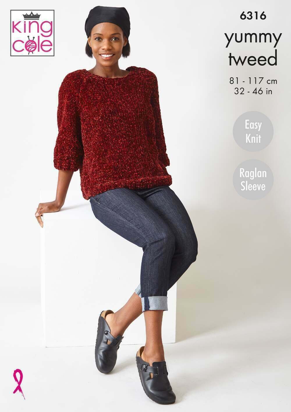 King Cole 6316 Sweater and Cardigan in Yummy Tweed leaflet