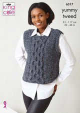 King Cole 6317 Sweater and Tank Top in Yummy Tweed Leaflet