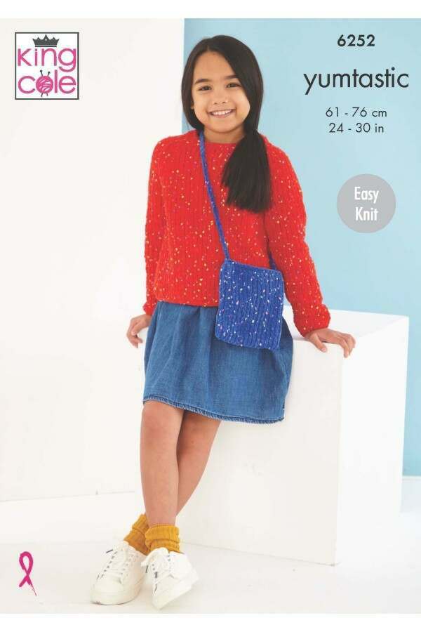 King Cole 6252 Children Sweaters and Bag in Yumtastic leaflet