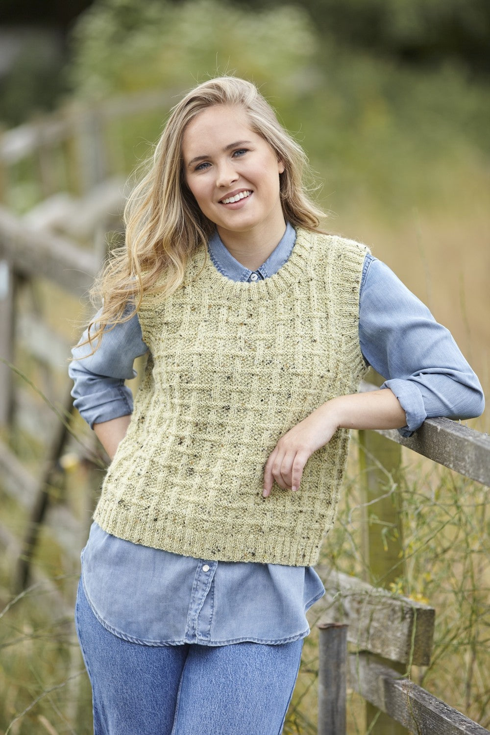 King Cole 6100 Tank and Waistcoat in Homespun DK Leaflet