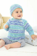 King Cole 6461 Sweater, Cardigan and Hat in Fjord Baby DK leaflet