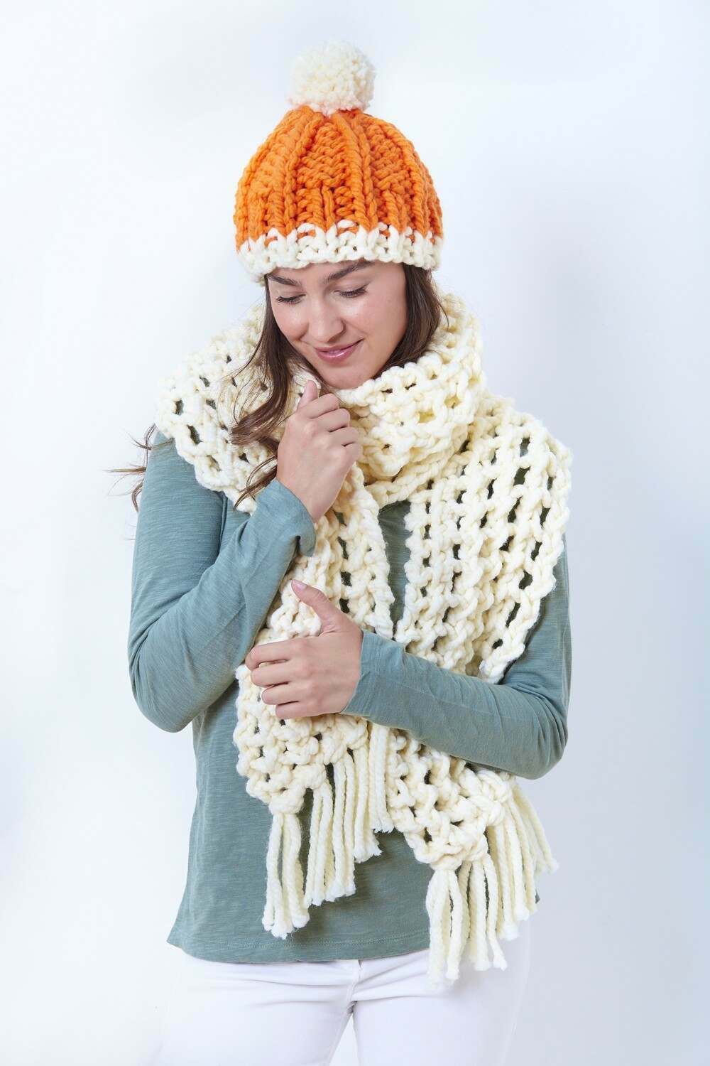 King Cole 6291 Sweater, Scarf and Hat in Big Value BIG Leaflet