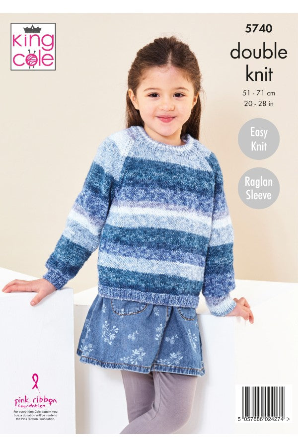 King Cole 5740 Girls Cardigan & Sweater in Bramble DK Leaflet