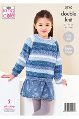 King Cole 5740 Girls Cardigan & Sweater in Bramble DK Leaflet